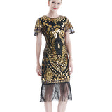 Damen Flapper Kleider Charleston Kleid Voller Pailletten Retro 1920er Jahre Stil Great Gatsby Motto Party Damen Kostüm Kleid Karneval