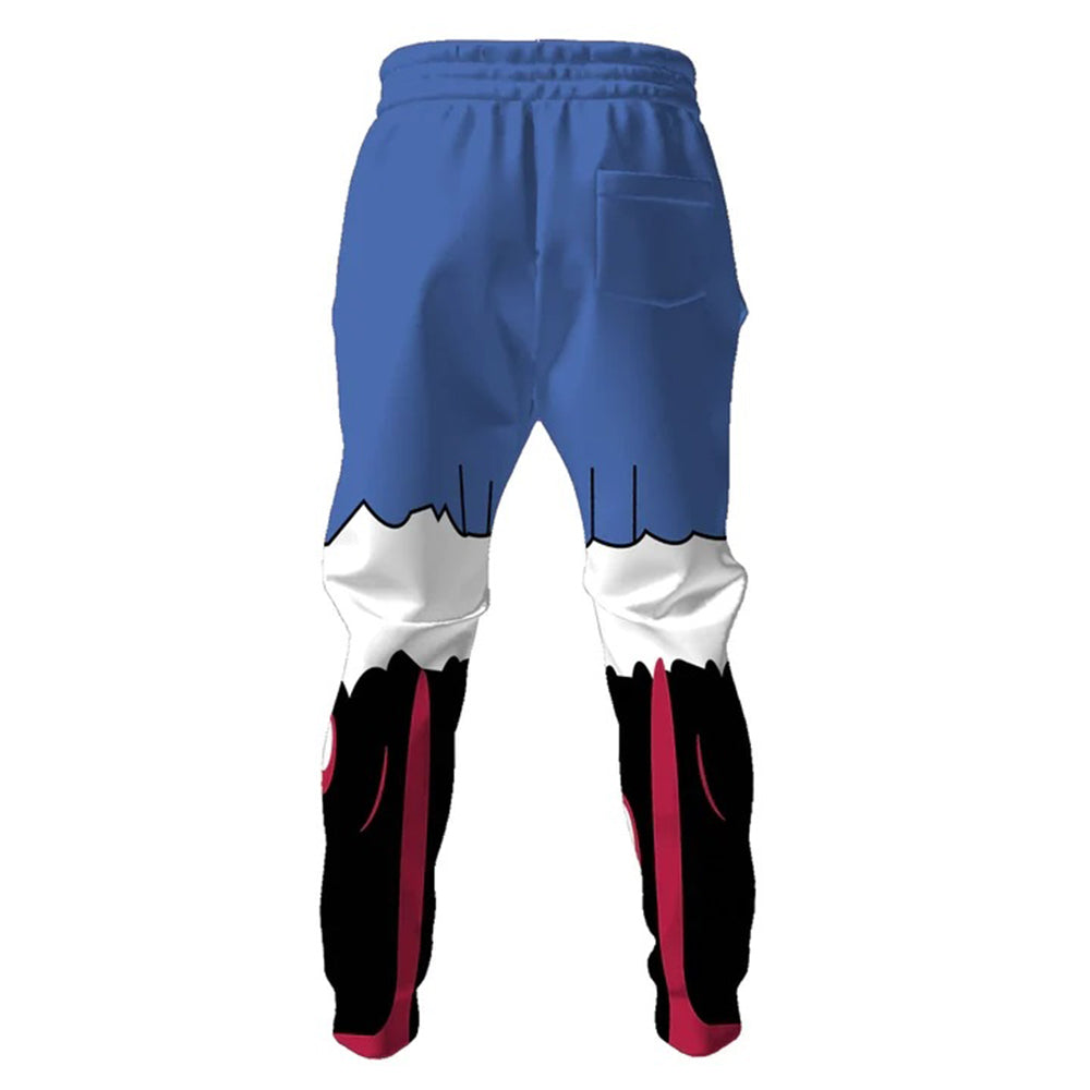 One Piece Monkey D. Luffy Cosplay Hoodie Erwachsene 3D Druck Halloween Karneval Sweatshirt Set
