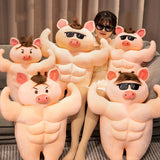 55CM Komisches Muskelschwein Cosplay Plüschtiere Cartoon Weiche Plüschpuppen Maskottchen Geburtstag Weihnachtsgeschenk