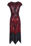 Damen Kleid Retro 1920er Stil Flapper Kleider Charleston Kleid V Ausschnitt Motto Party Kleider Damen Kostüm Kleid Erwachsene