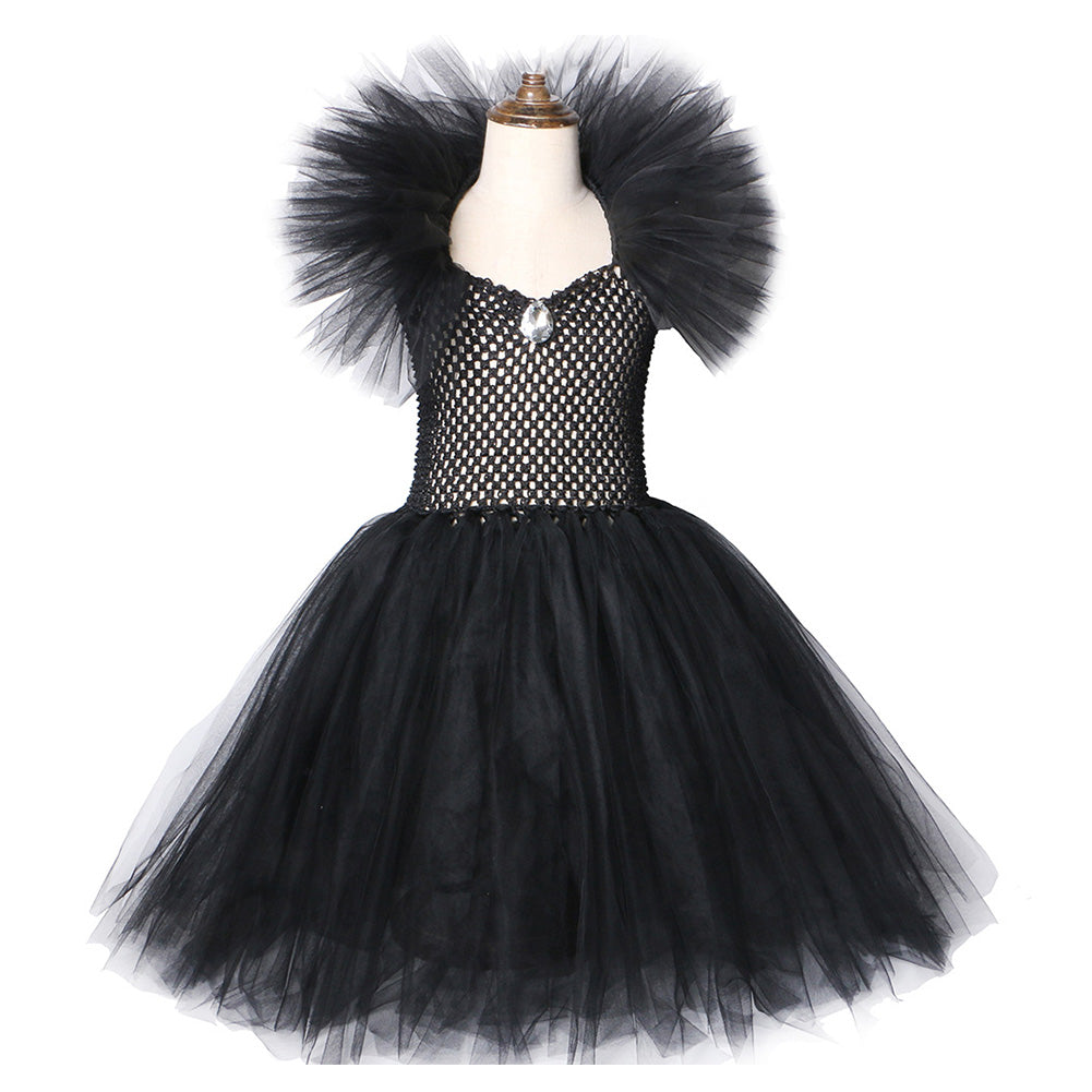 Mädchen Tülle Kleid mit Haarschmuck Partykleid Geburstag Festkleid Ärmellos Elch Kostüm