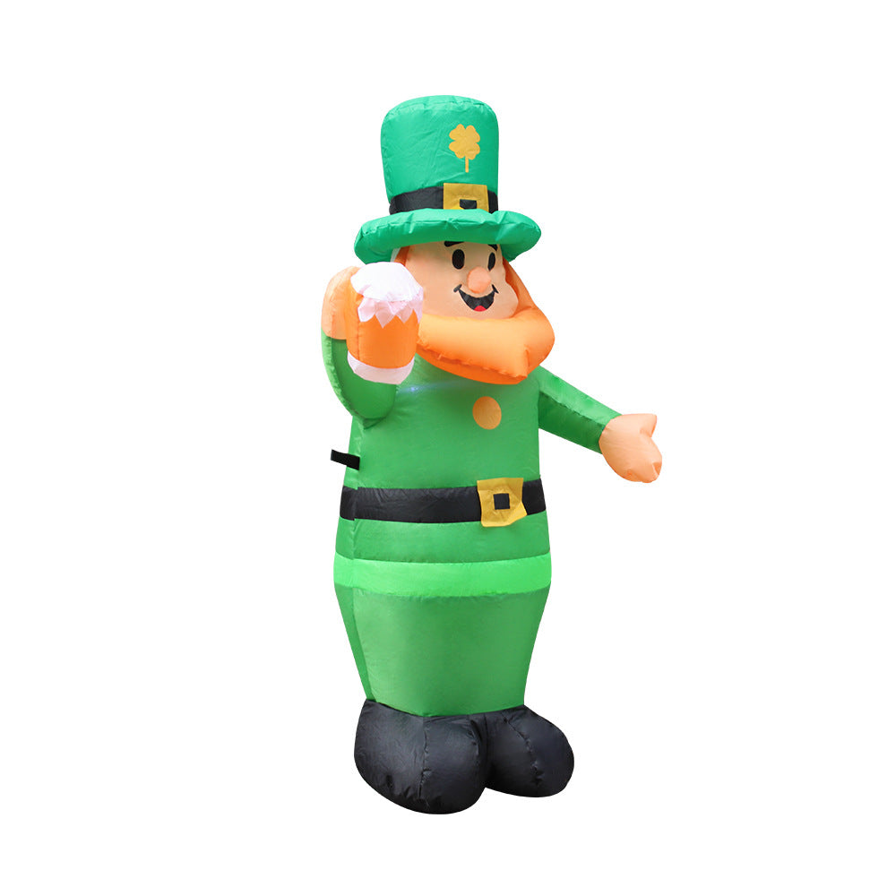 Aufblasbare Fettkostüm St. Patrick's Day Lá Fhéile Pádraig Maskottchen Beleuchtung Kostüm