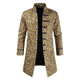 Herren Mantel mit 3D Stoffdruck Rot Gothic Steampunk Jacke