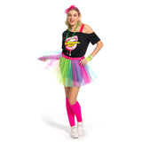 7Stück/Set 80S Damen Retro Party Cosplay Kostüm Outfits Halloween Karneval Anzug