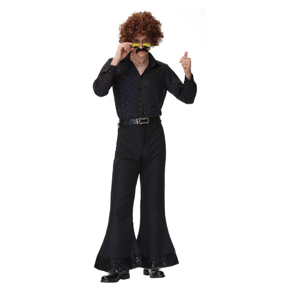 Erwachsene Damen Herren Retro 60er/70er Jahre Hippie Kostüm Männer Halloween Party Disco Cosplay Fasching Kostüm