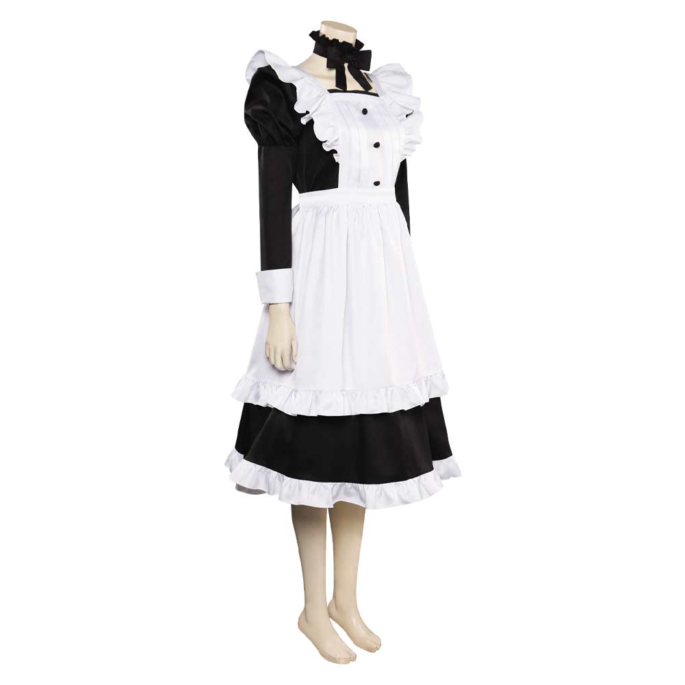 Damen Cosplay Kostüm Outfits Halloween Karneval Party Anzug Maid Schürze Kleid