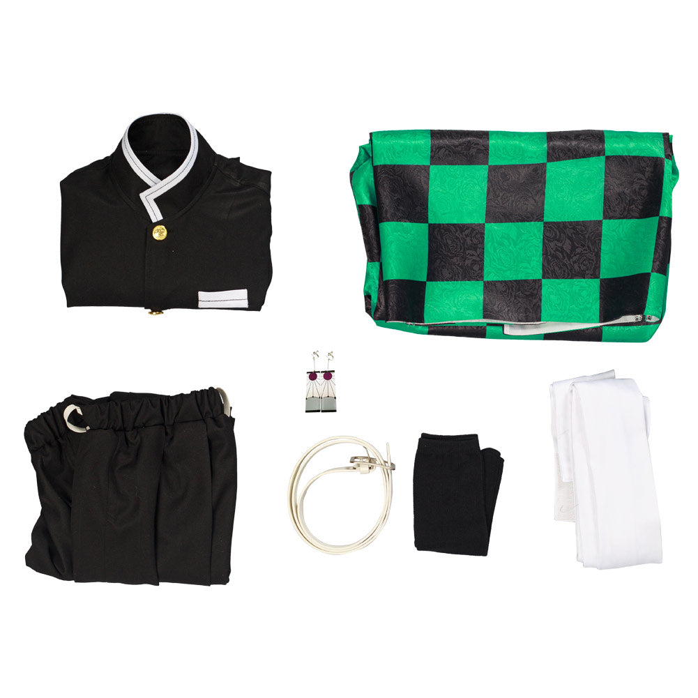 Kinder Demon Slayer Kimetsu no Yaiba Kamado Tanjirou Cosplay Kostüm  Kimono Outfits Halloween Karneval Anzug
