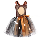 Reh Bambi Rentier Mädchen Tutu Kleid mit Haarreif Kinder Kleid Tülle Kleid