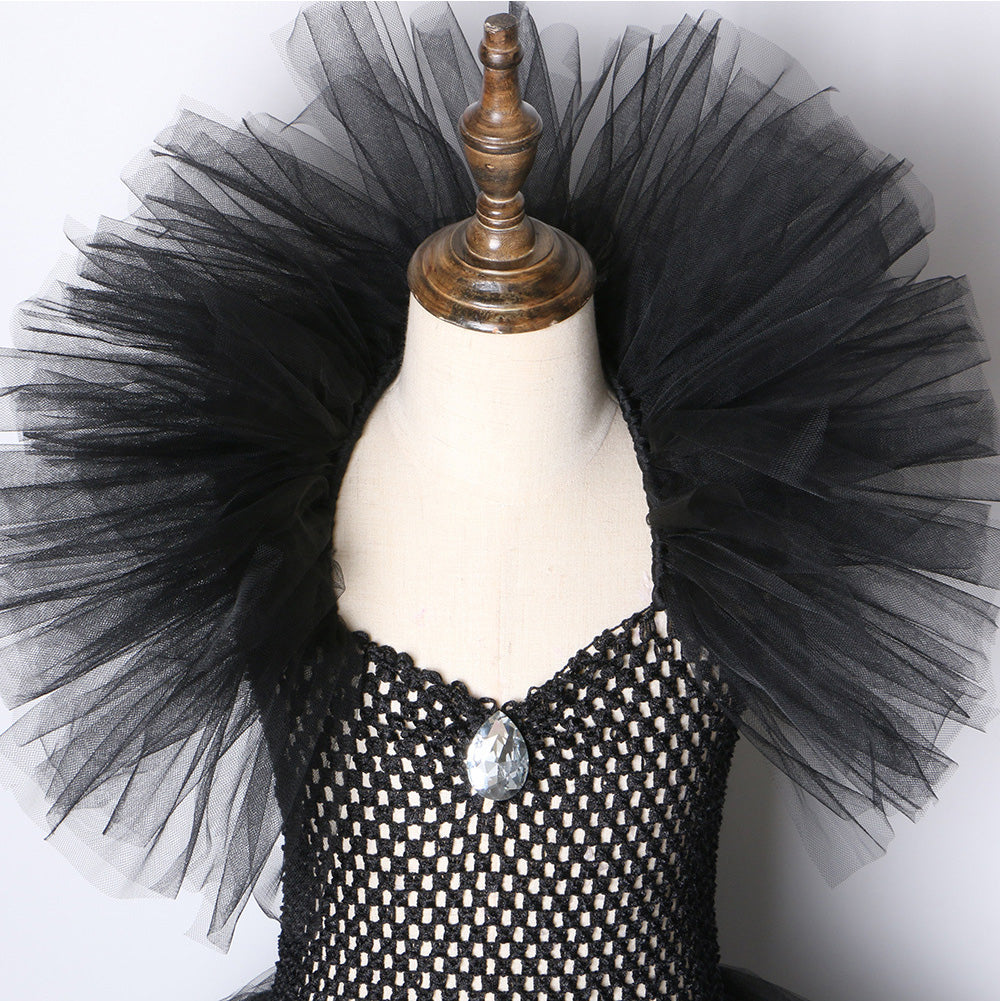 Mädchen Tülle Kleid mit Haarschmuck Partykleid Geburstag Festkleid Ärmellos Elch Kostüm