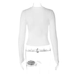 Damen Y2K Herbst Langarm Print Shirt Cosplay Kostüm Outfits 3D Body Druck Tops