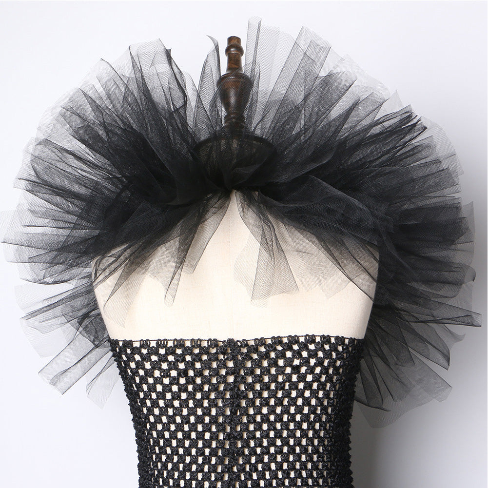 Mädchen Tülle Kleid mit Haarschmuck Partykleid Geburstag Festkleid Ärmellos Elch Kostüm