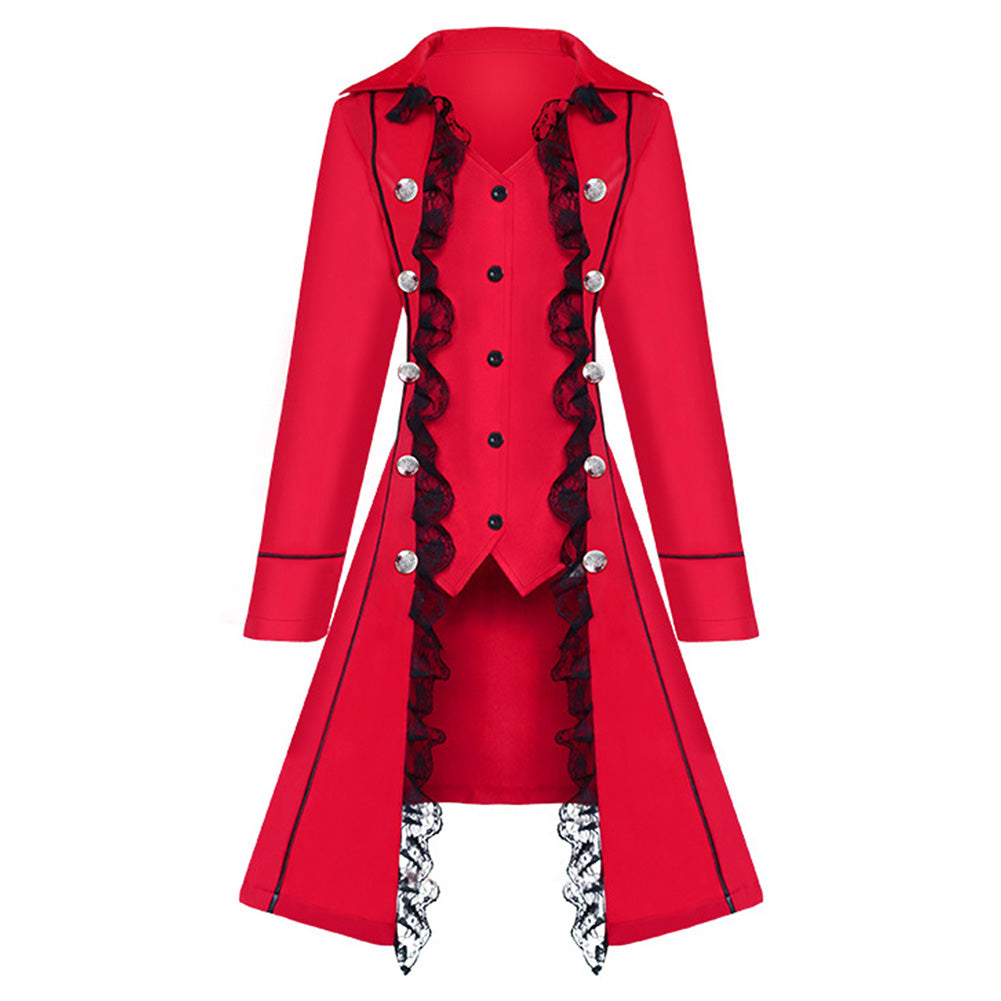 Damen Jacken Mäntel Retro Button Vintage Steampunk Langen gotischen Jacke Smokingmantel mittelalterliche