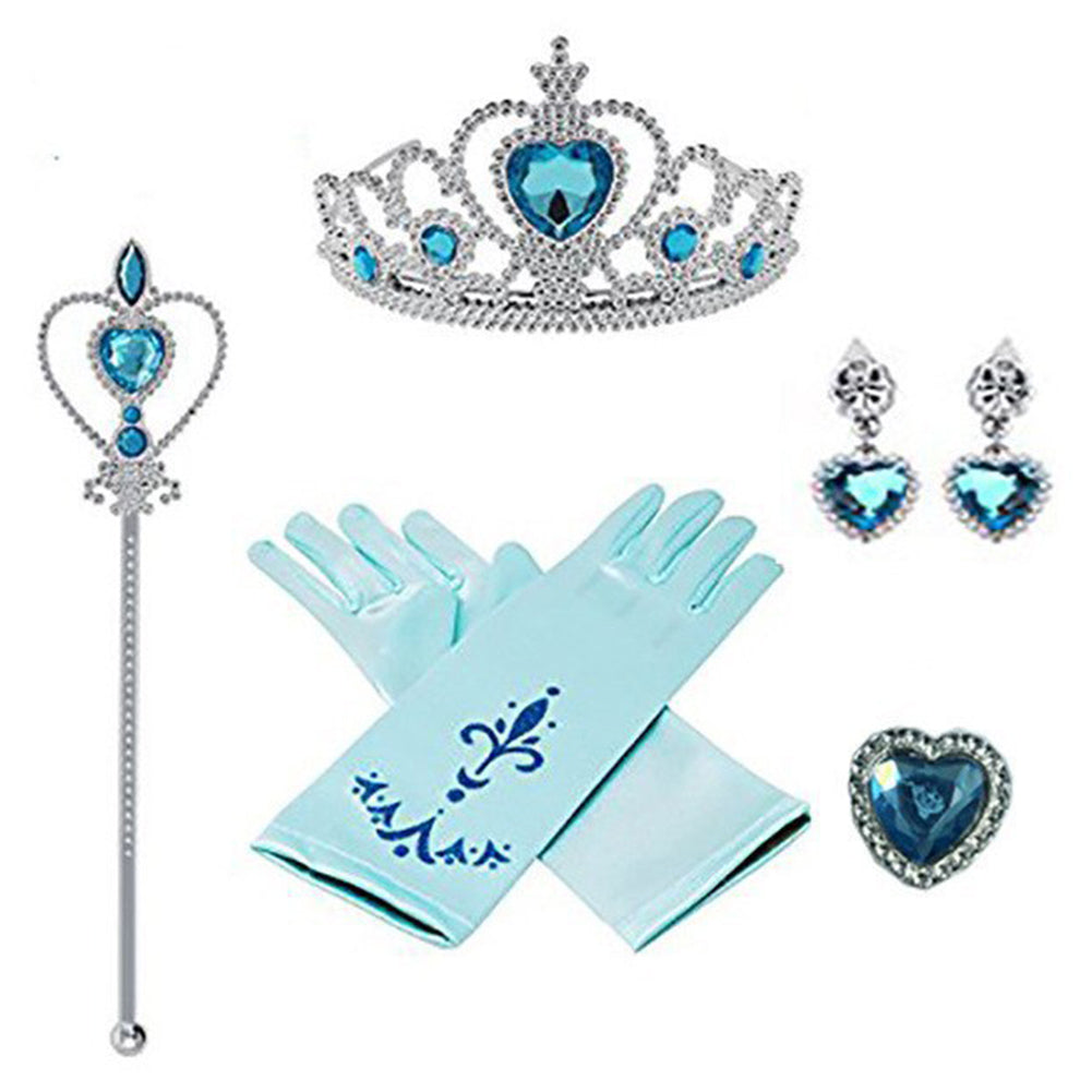 Frozen Eiskönigin Prinzissin Elsa Cosplay Requisite 4tlg Krone Ohrring Handschuhe