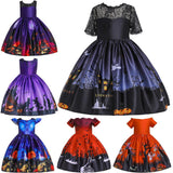 Halloween Karnval Mädchen Kleid für Kinder Mädchen Kleid Cosplay Kleid Hexen Kinder Kleid - Karnevalkostüme