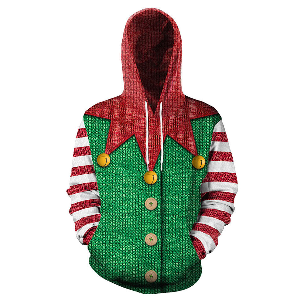 Hoodie Christmas Weihnachten Weihnachtsmann Hoodie Hooded Pullover mit Kaputze Pulli ERWACHSENE festlicher Hoodie
