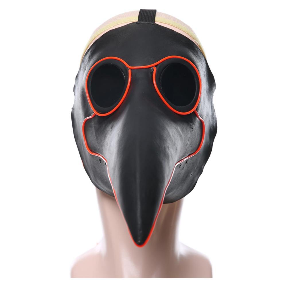 Pestarzt Pestdoktor Doctor Schnabel Maske aus Latex Cosplay Requisite Beleuchtend - Karnevalkostüme