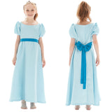 Kinder Mädchen Neverland Peter Pan Nimmerland Wendy Darling Kleid Cosplay Kostüm Blau