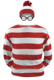 Herren Wo ist Walter Kostüm mit Mütze Where´s Wally Cosplay Erwachsene