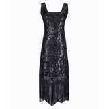 Damen Flapper Kleider Voller Pailletten Retro 1920er Jahre Stil Charleston Kleid V-Ausschnitt Motto Party Damen Kostüm Kleid