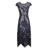 Damen Erwachsene Flapper Kleider Charleston Kleid Voller Pailletten Retro 1920er Jahre Stil V-Ausschnitt Motto Party Damen Kostüm Kleid