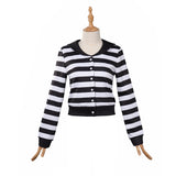 Wednesday Addams Cosplay Streifen Erwachsene Hoodie Halloween Karneval Outfits