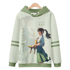 Suzume Suzume Iwato Hoodie 3D gedruckte Hooded Erwachsene Unisex Kapuzenpullover