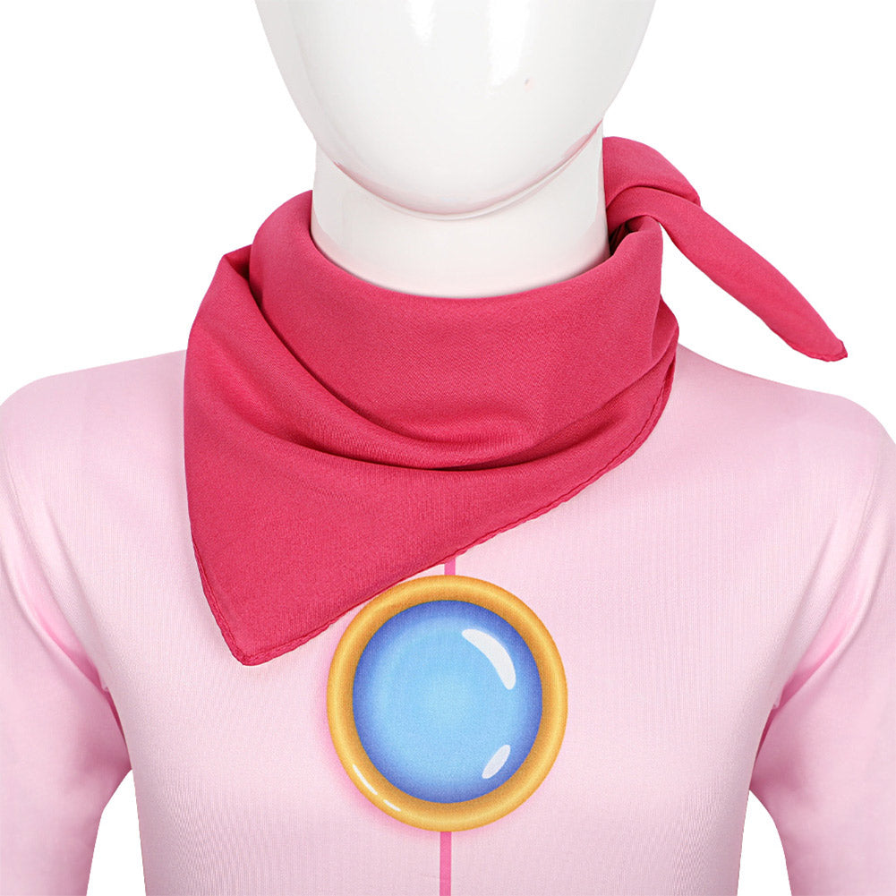super Mario Kinder Prinzessin Peach Cosplay Kostüm Jumpsuit Outfits Halloween Karneval Party Anzug