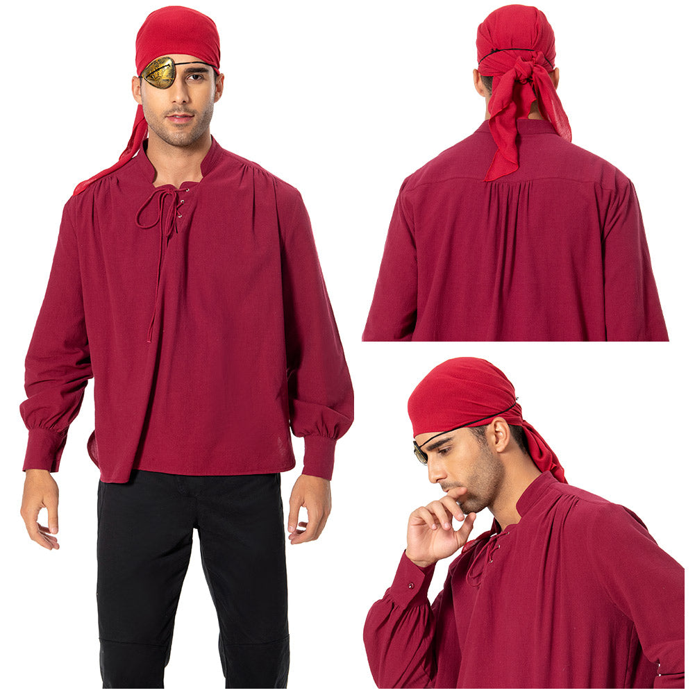Pirate Cosplay Kostüm Retro Outfits Halloween Karneval Erwachsene Shirt