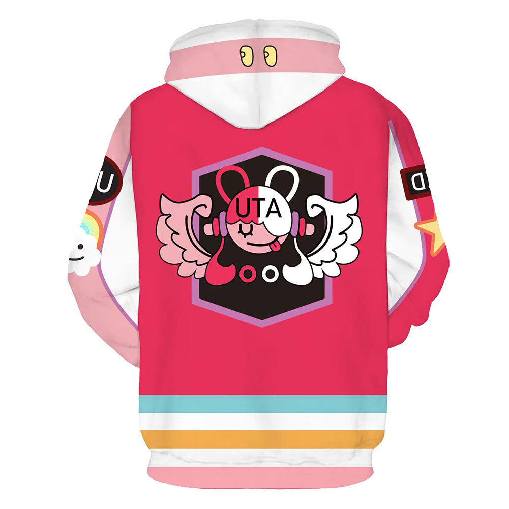 One Piece Red Uta Cosplay Hoodie 3D Druck Kapuzen Sweatshirt Erwachsen daskarnevalkostuem