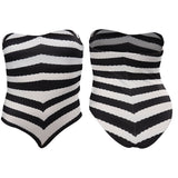 Kinder Mädchen Cosplay Kostüm Outfits Halloween Karneval Party Anzug Barbie Anzug schwarz-weiß gestreift Badeanzug