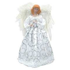 Cartoon Beleuchtung Weiß Engel Anhänger Neujahr Weihnachtsbaum Topper Engel Statue Puppe Weihnachten Ornament dekorieren Party Zubehör