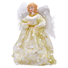 Cartoon Beleuchtung Weiß Engel Anhänger Neujahr Weihnachtsbaum Topper Engel Statue Puppe Weihnachten Ornament dekorieren Party Zubehör
