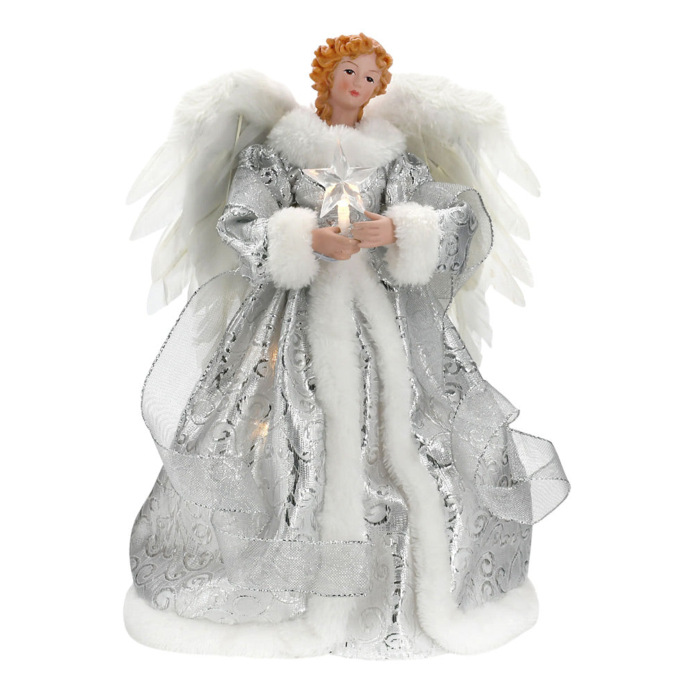 Cartoon Beleuchtung Weiß Engel Anhänger Neujahr Weihnachtsbaum Topper Engel Statue Puppe Weihnachten Ornament dekorieren Party Zubehör