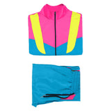 Damen 80S 90S Retro Hip-Hop Cosplay Kostüm Erwachsene Jacke Hose Sportbekleidung Outfits Halloween Karneval Party Anzug Trainingsanzug