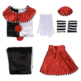 Damen Clown Anzug Cosplay Kostüm Outfits Halloween Karneval Anzug Halloween