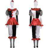 Damen Clown Anzug Cosplay Kostüm Outfits Halloween Karneval Anzug Halloween