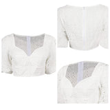 Damen Cosplay Kostüm Outfits Halloween Karneval Anzug Puffärmel weiß abgeschnittene Top