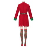 Damen Elf Cosplay Kostüm Kleid Outfits Weihnachten rot Outfits