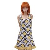 Damen gelb Kleid Kostüm Outfits Halloween Karneval Party Anzug