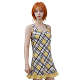 Damen gelb Kleid Kostüm Outfits Halloween Karneval Party Anzug
