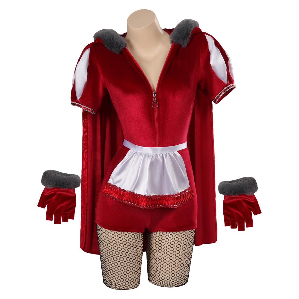 Damen Jumpsuit Roter sexy Jumpsuit Set Cosplay Kostüm Outfits Halloween Karneval Anzug halloween