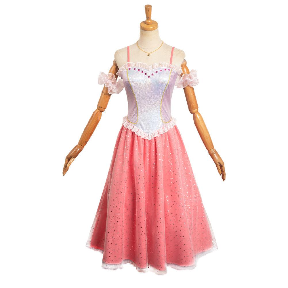 Damen Kleid Cosplay Rosa Garn Rock Cosplay Kostüm Outfits Halloween Karneval Anzug