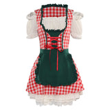 Damen Kleid Retro Oktoberfest Festival Bayerisches Bier Cosplay Kostüm  Reto Kleid Outfits Halloween Karneval Anzug München