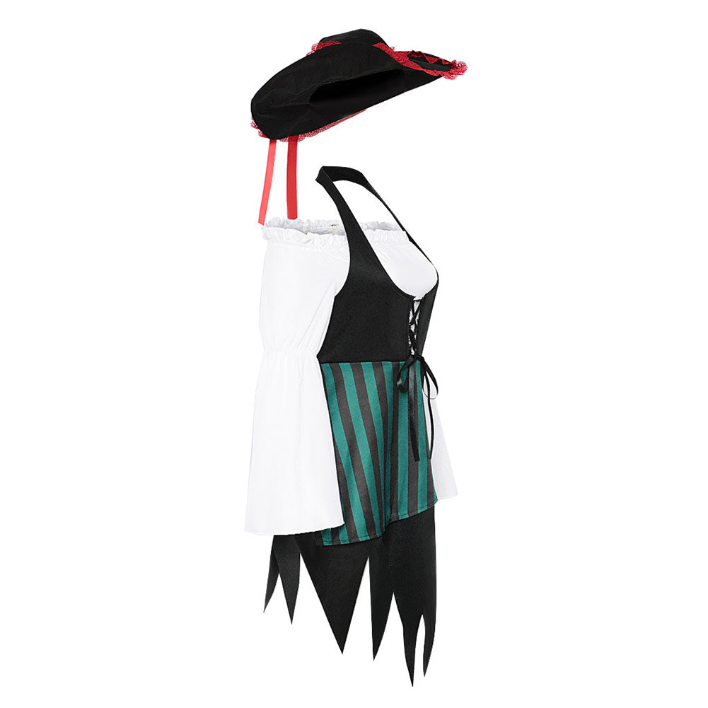 Damen Pirat Cosplay Kostüm Outfits Halloween Karneval Anzug