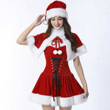 Damen rot Janpanese Rotes Weihnachtskleid Cosplay Kostüm Outfits