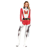 Damen rot Jumpsuit Weihnachten Husky Hund Cosplay Kostüm Outfits Weihnachten Karneval Anzug
