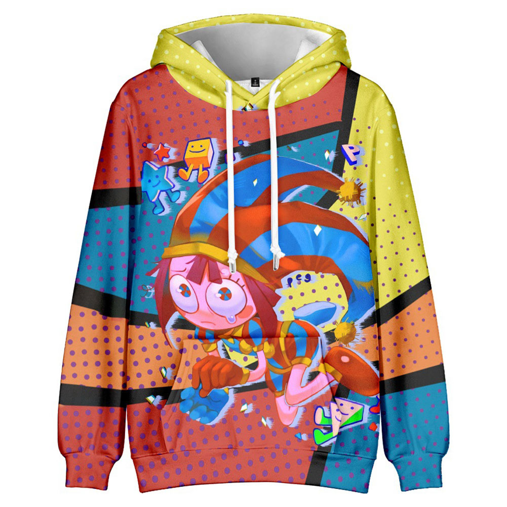Damen The Amazing Digital Circus Pomni Cosplay Hoodie 3D Druck Sweatshirt mit Kapuze Pullover