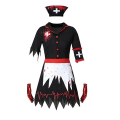 Damen Zombie Krankenschwester Cosplay Kostüm Outfits Halloween Karneval Party Anzug