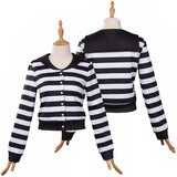 Wednesday Addams Cosplay Streifen Erwachsene Hoodie Halloween Karneval Outfits