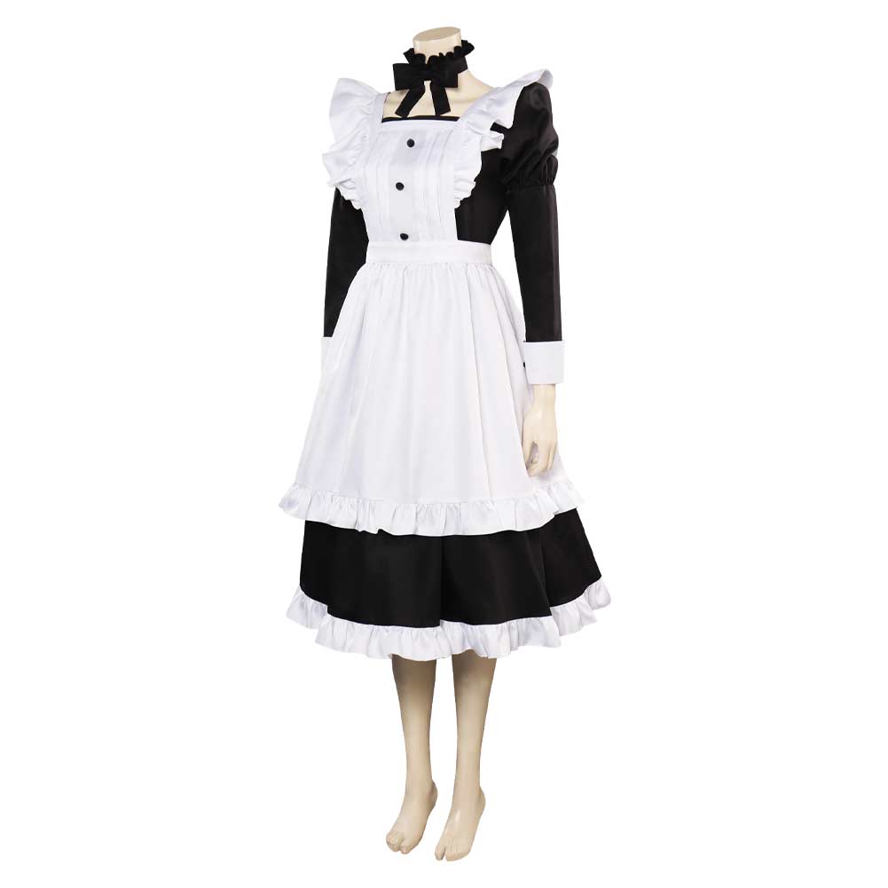Damen Cosplay Kostüm Outfits Halloween Karneval Party Anzug Maid Schürze Kleid